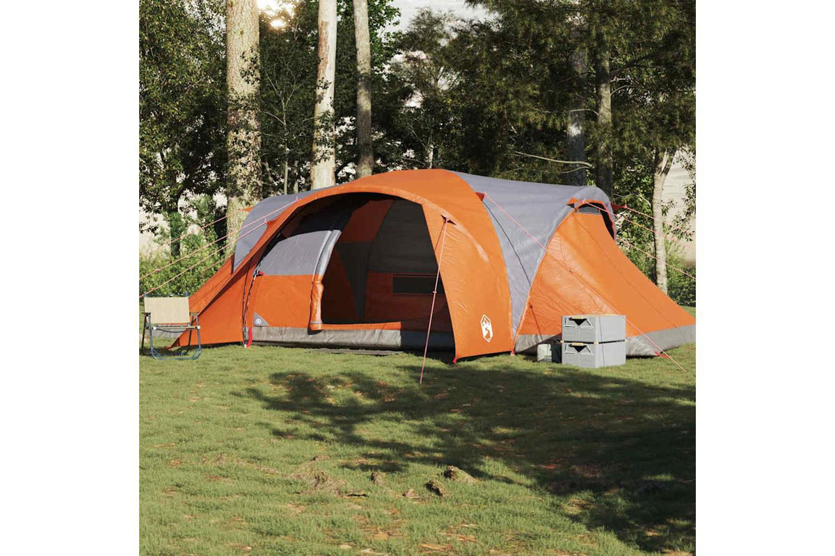 Vidaxl Family Tent Dome 6-person Grey And Orange Waterproof-3