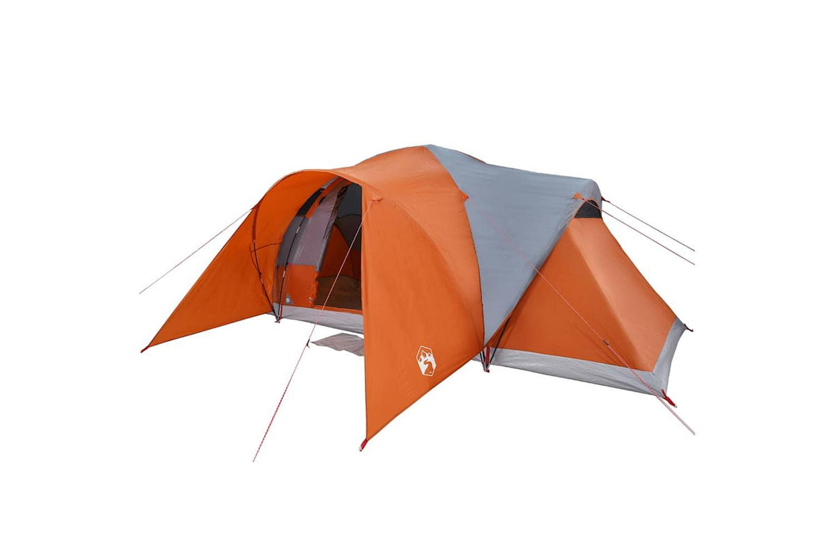 Vidaxl Family Tent Dome 6-person Grey And Orange Waterproof-4