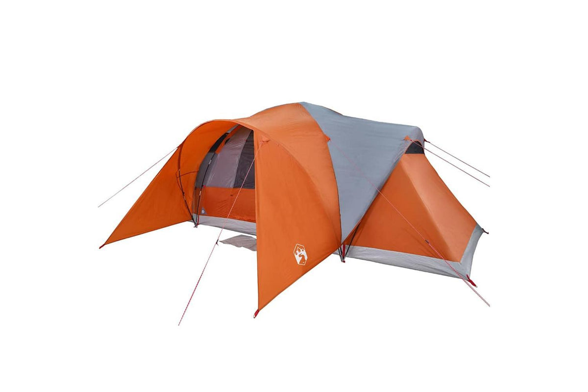 Vidaxl Family Tent Dome 6-person Grey And Orange Waterproof-5