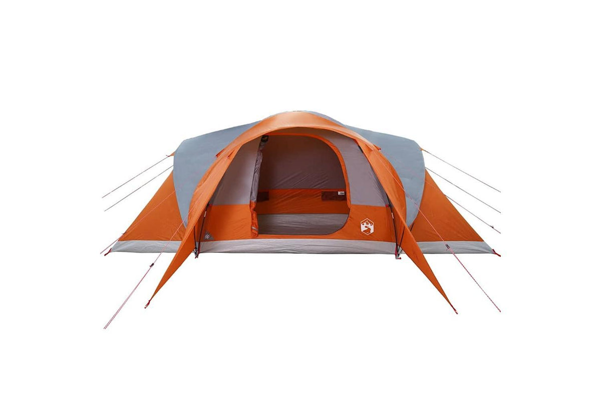 Vidaxl Family Tent Dome 6-person Grey And Orange Waterproof-6