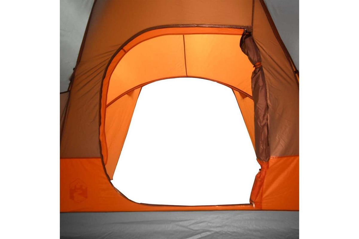 Vidaxl Family Tent Dome 6-person Grey And Orange Waterproof-10