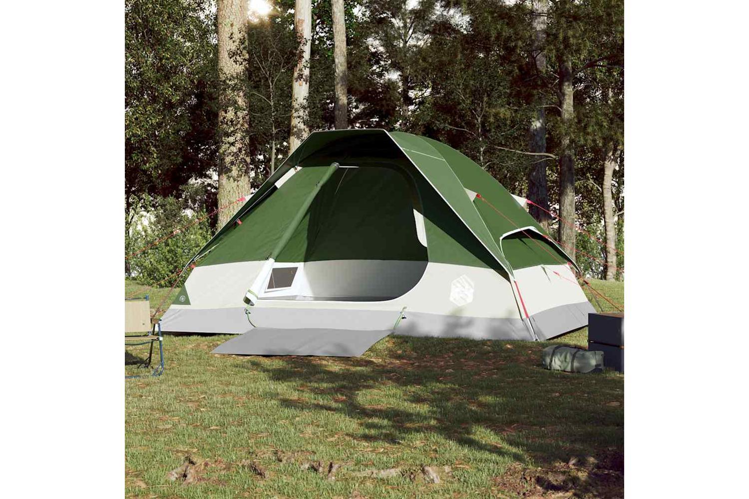 Vidaxl Camping Tent Dome 4-person Green Waterproof-3
