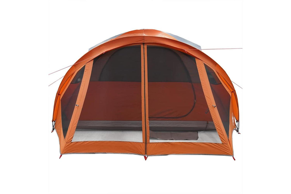 Vidaxl Family Tent Tunnel 6-person Grey And Orange Waterproof-6