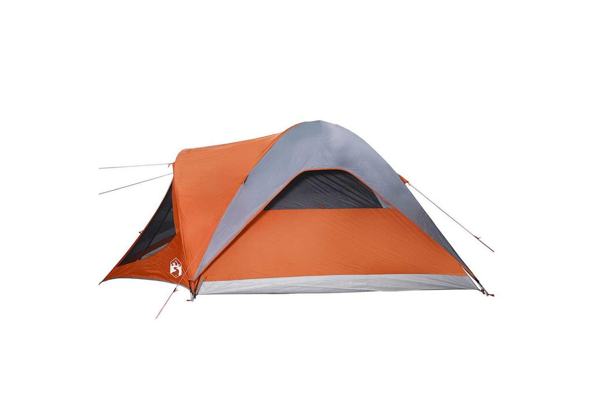 Vidaxl Family Tent Tunnel 6-person Grey And Orange Waterproof-8