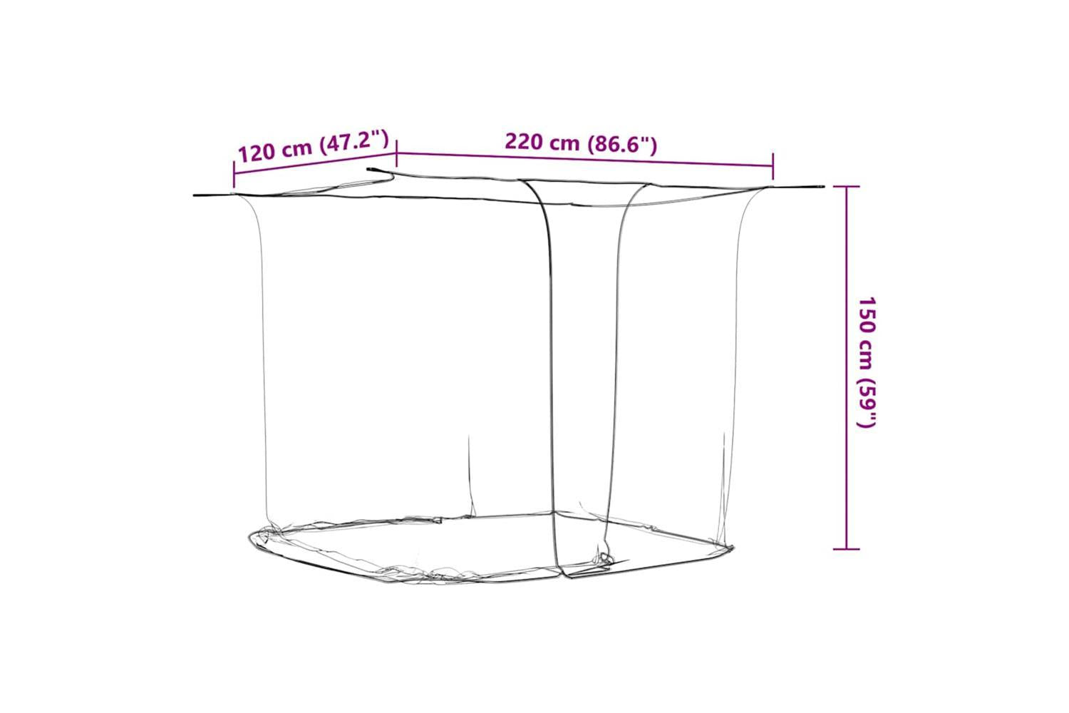 Vidaxl Hanging Mosquito Net 156 Mesh White 220x120x150 Cm-8