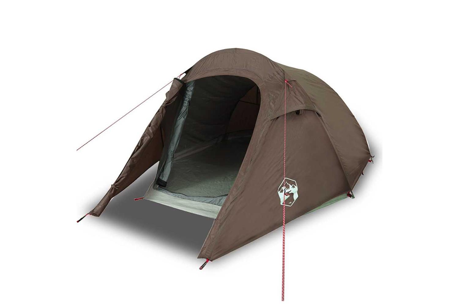 Vidaxl Camping Tent Tunnel 3-person Brown Waterproof-2
