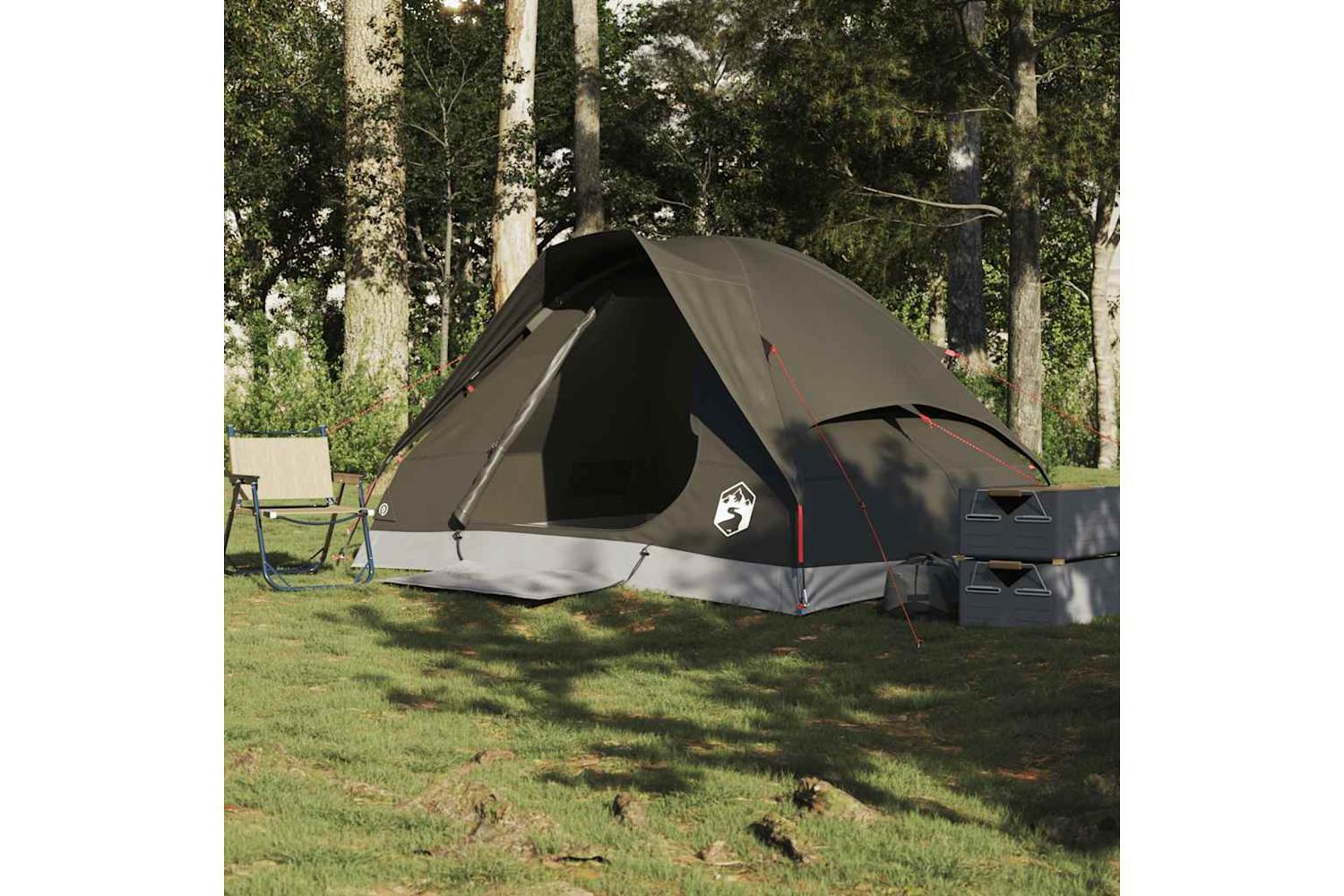 Vidaxl Camping Tent Dome 2-person Brown Waterproof-3