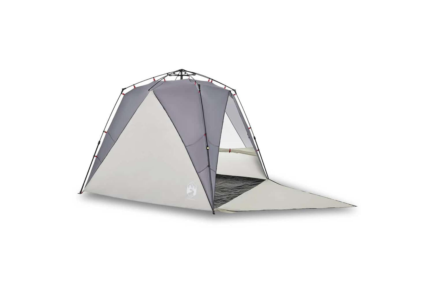 Vidaxl Beach Tent 4-person Grey Quick Release Waterproof-2