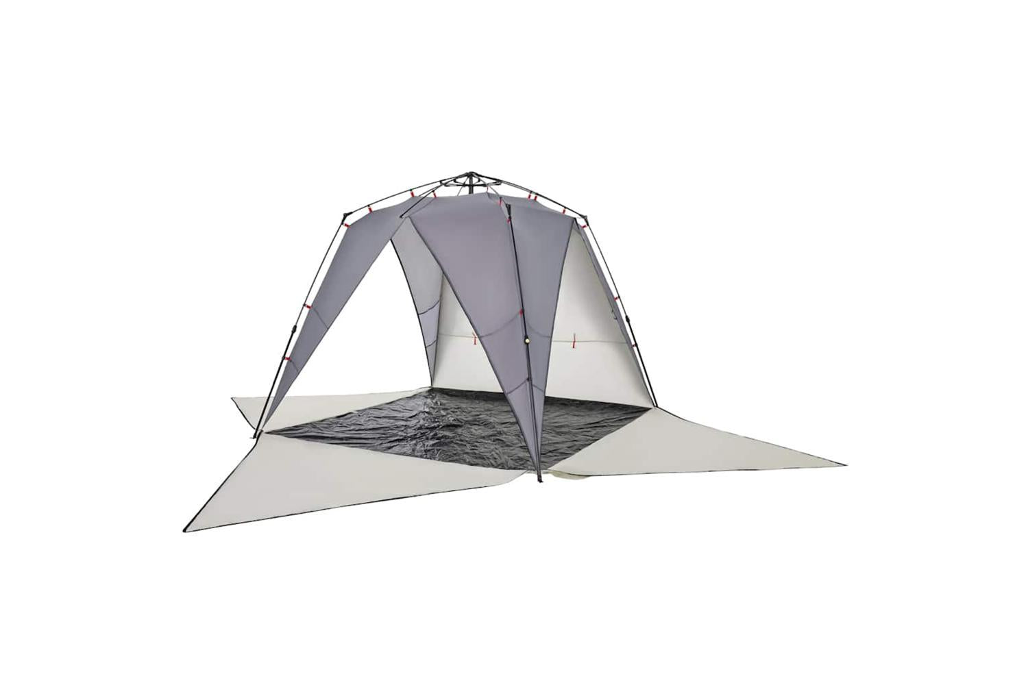 Vidaxl Beach Tent 4-person Grey Quick Release Waterproof-5