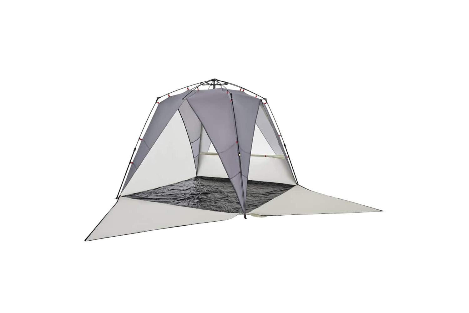Vidaxl Beach Tent 4-person Grey Quick Release Waterproof-6