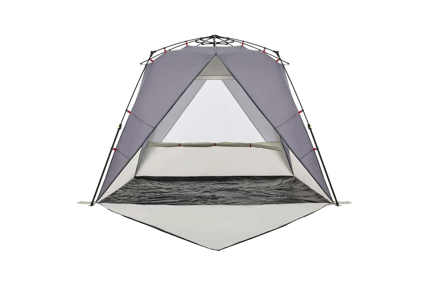 Vidaxl Beach Tent 4-person Grey Quick Release Waterproof-9