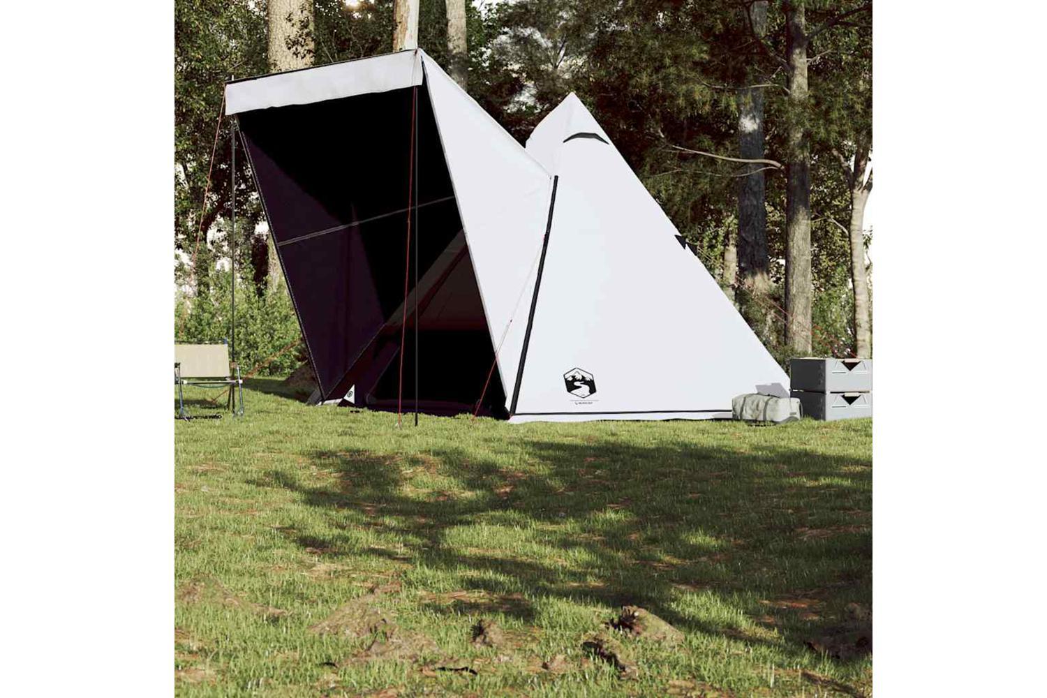 Vidaxl Family Tent Tipi 6-person White Blackout Fabric Waterproof-4