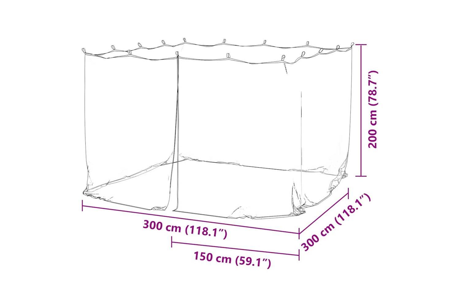 Vidaxl Mosquito Net For Outdoor 220 Mesh White 300x300x200 Cm-9