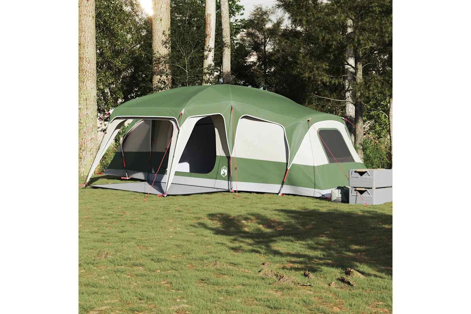 Vidaxl Family Tent With Porch Dome 9-person Green Waterproof-3