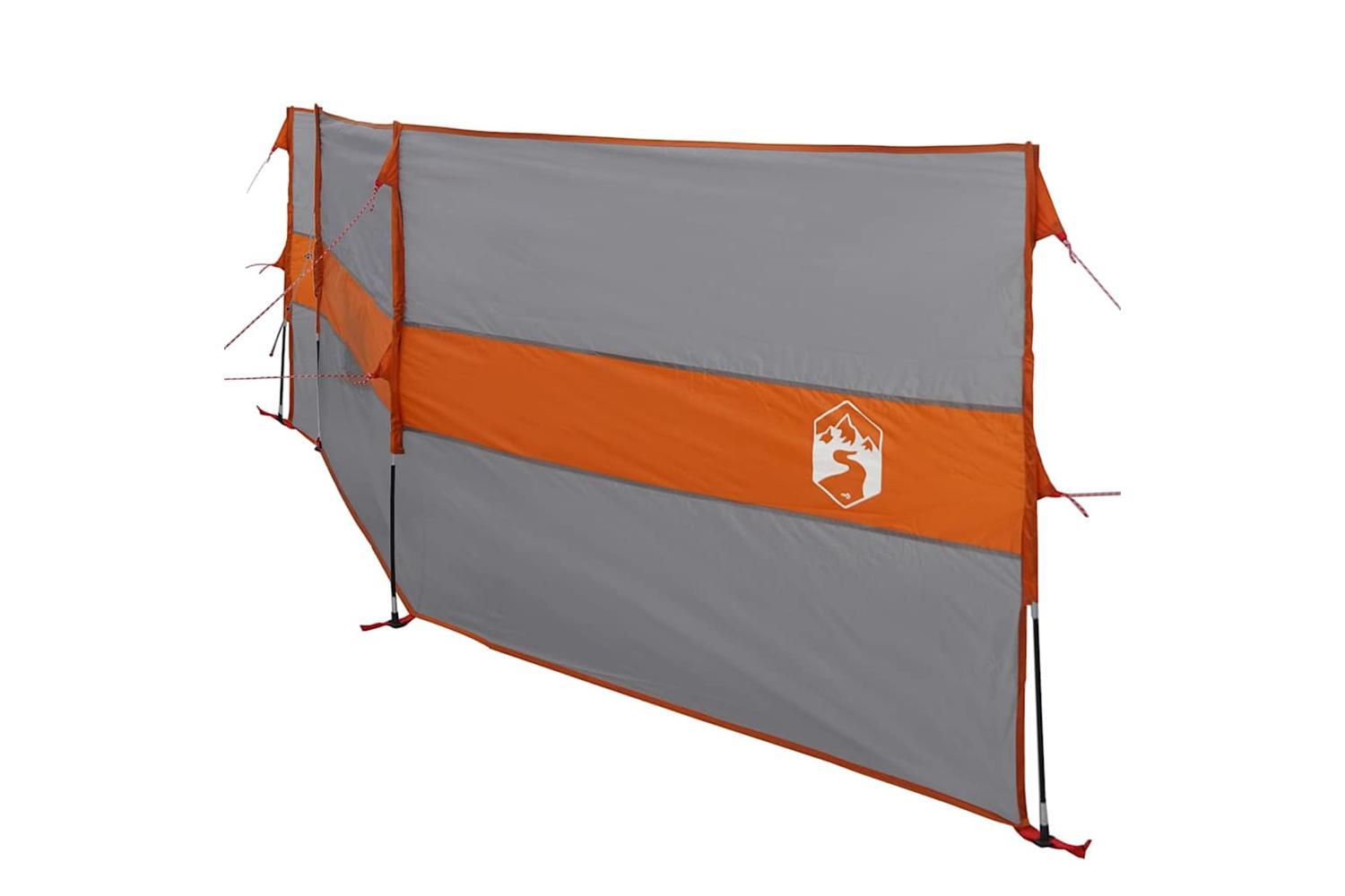 Vidaxl Camping Windbreak Grey And Orange 490x123 Cm Waterproof-5