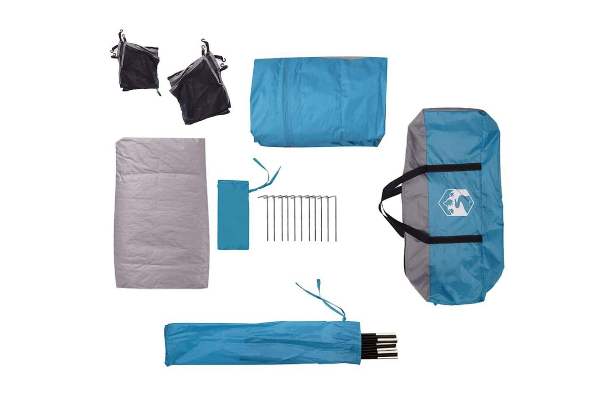 Vidaxl Camping Tent Cabin 4-person Blue Waterproof-10