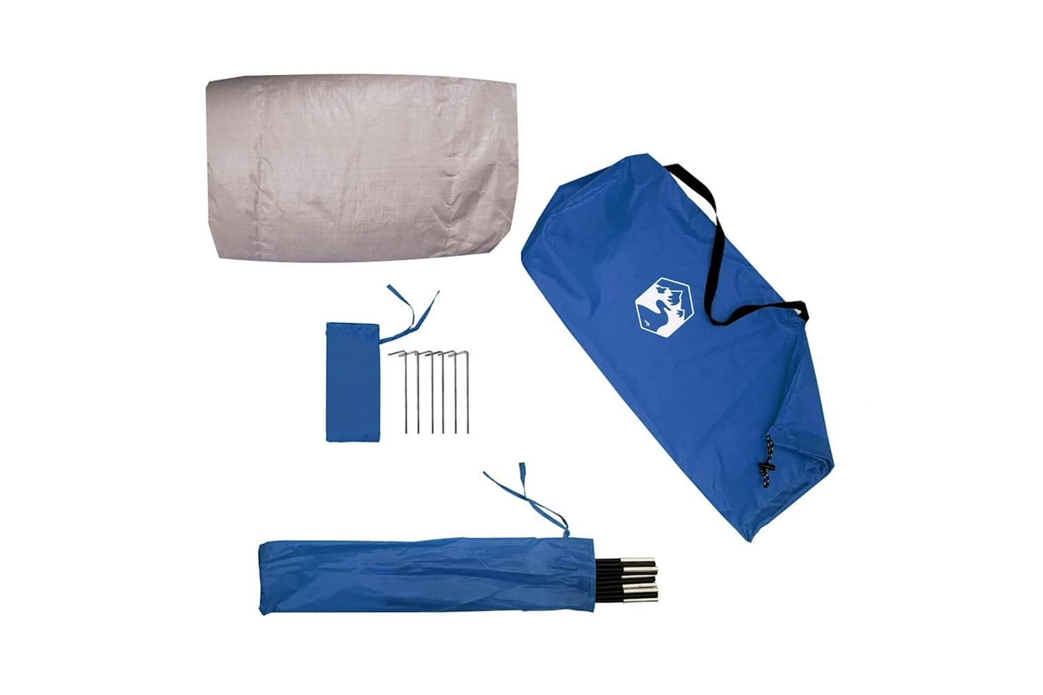 Vidaxl Beach Tent 2-person Azure Blue Waterproof-10