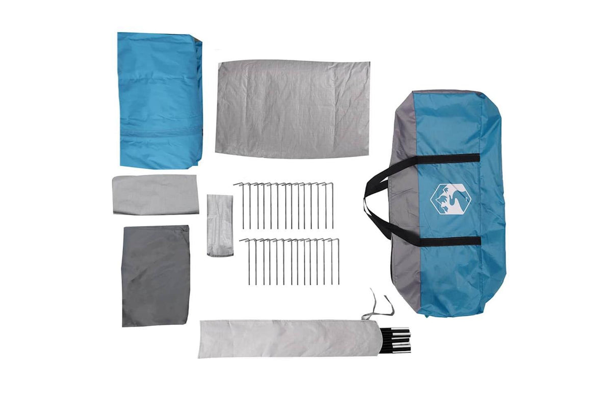 Vidaxl Family Tent Tunnel 8-person Blue Waterproof-10