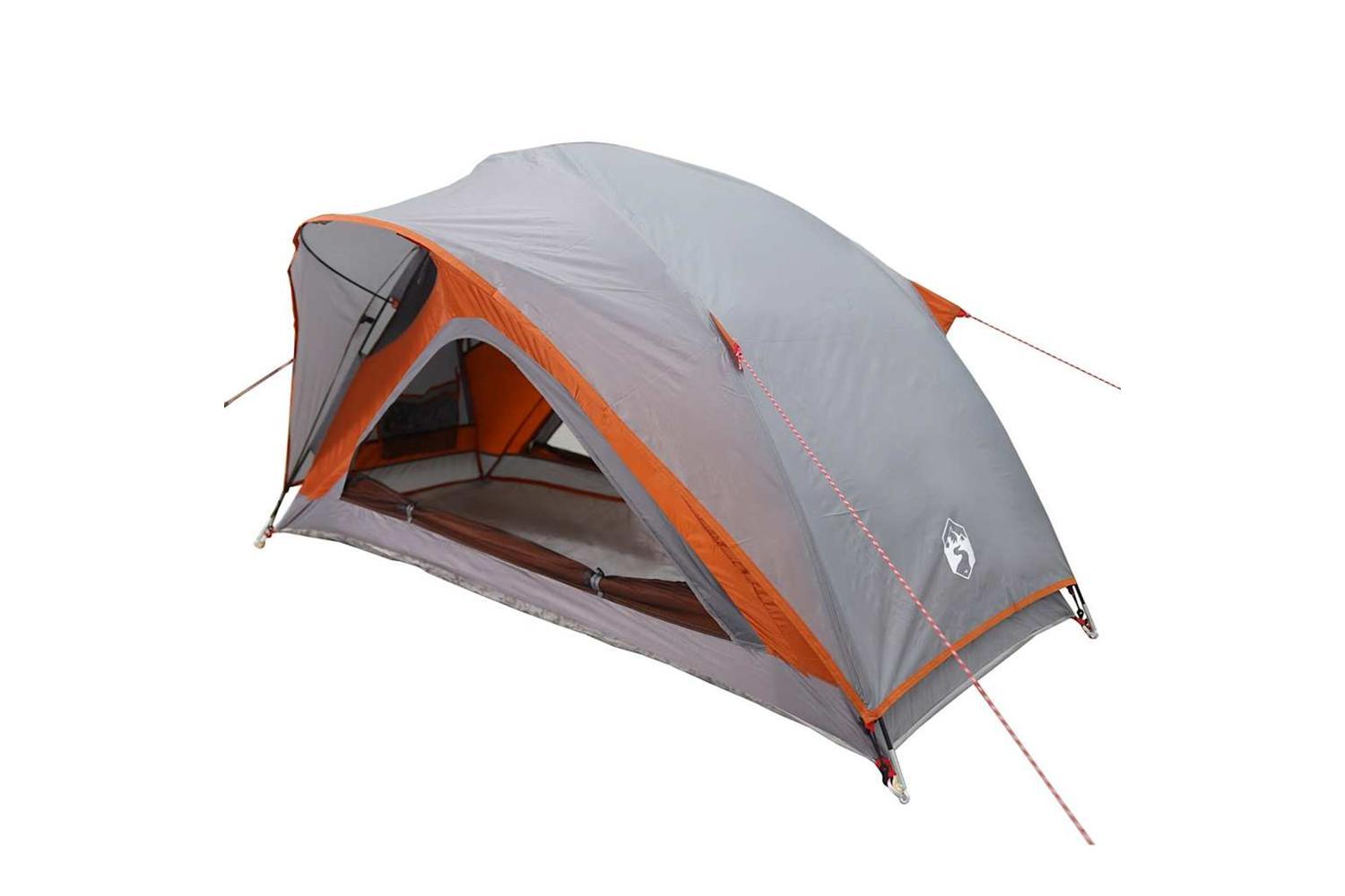 Vidaxl Camping Tent 1-person Grey And Orange Waterproof-3