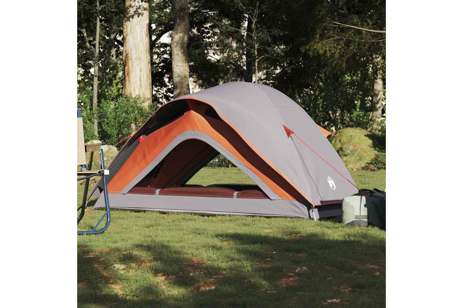 Vidaxl Camping Tent 1-person Grey And Orange Waterproof-4
