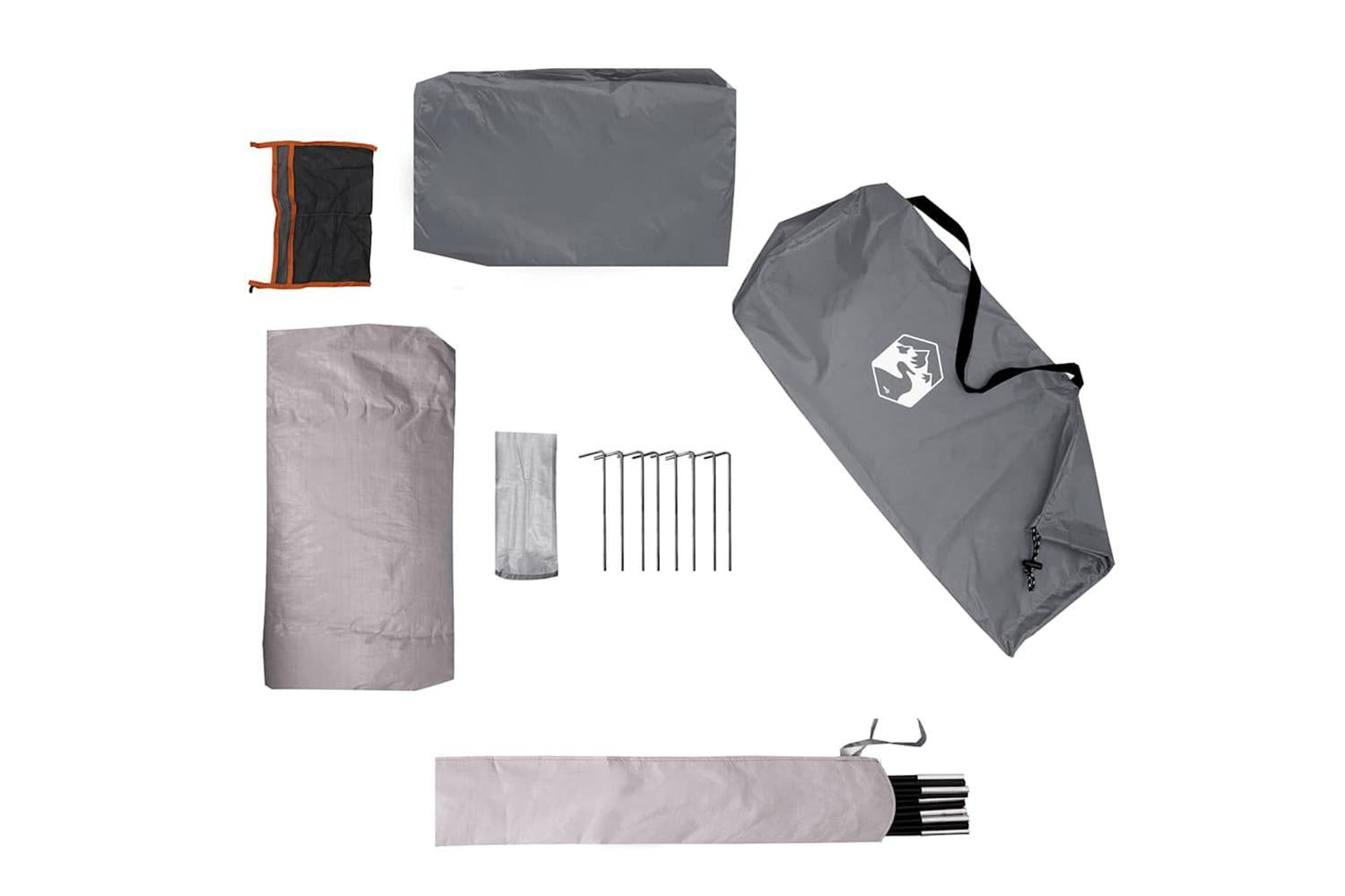 Vidaxl Camping Tent 1-person Grey And Orange Waterproof-9