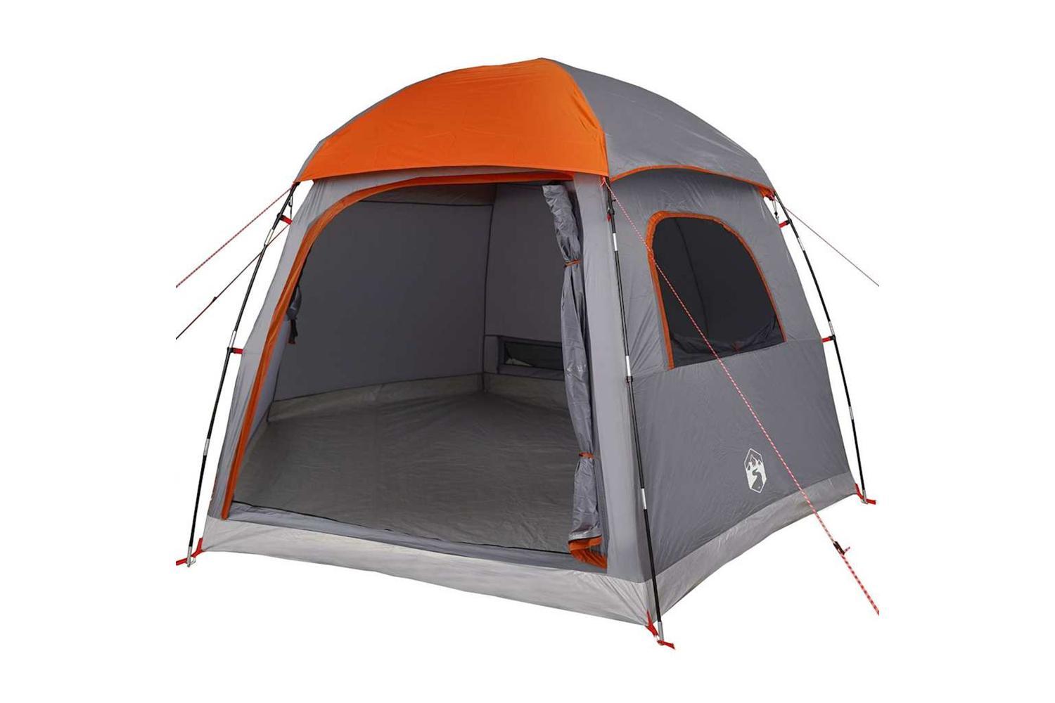 Vidaxl Family Tent Igloo 6-person Grey And Orange Waterproof-3