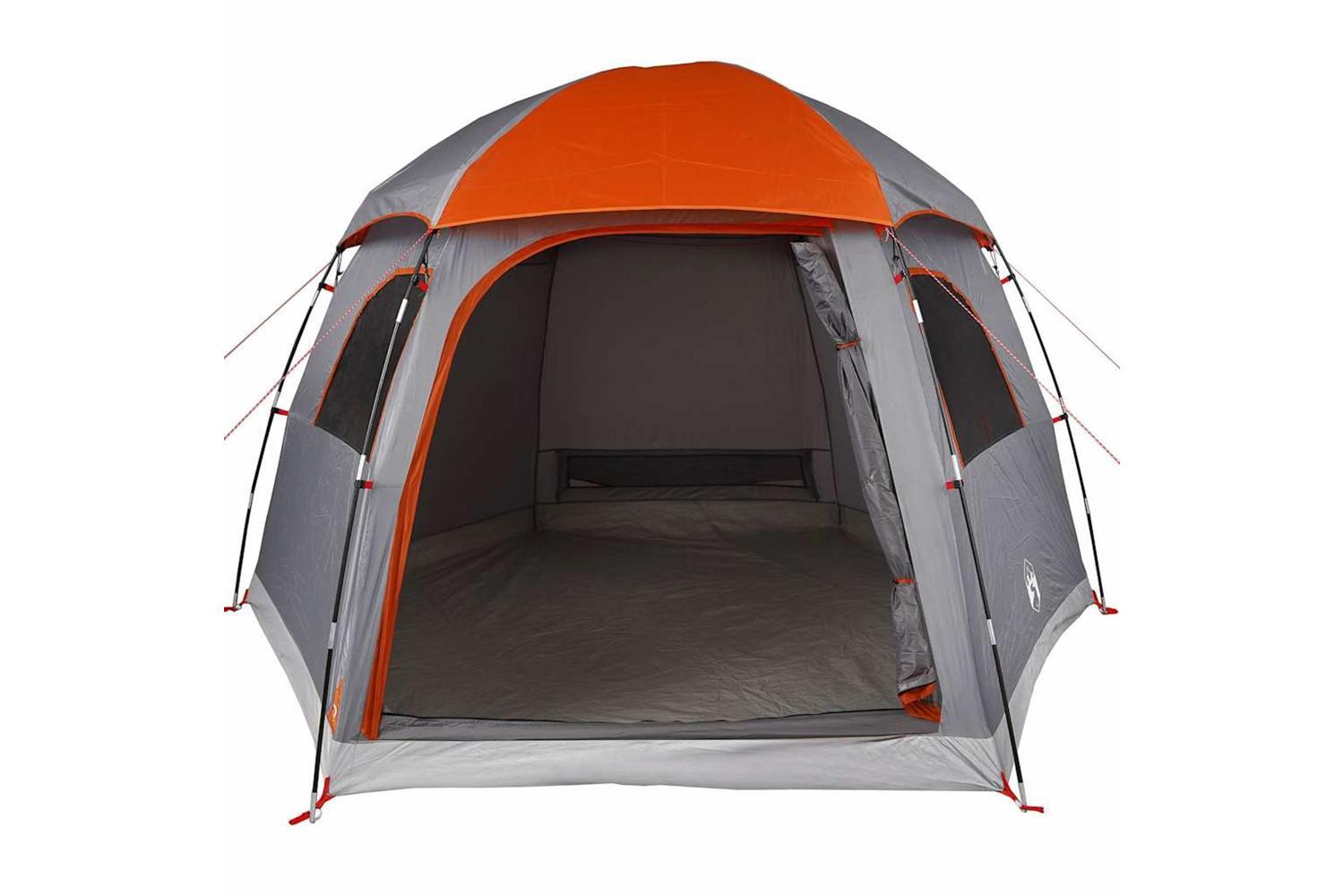 Vidaxl Family Tent Igloo 6-person Grey And Orange Waterproof-5