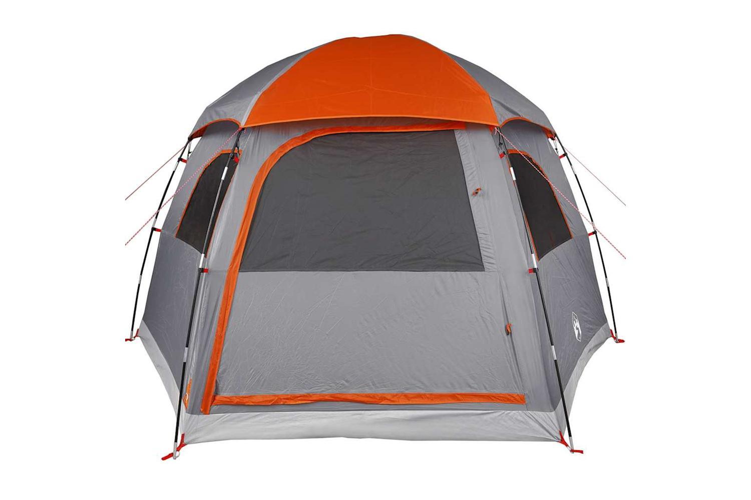 Vidaxl Family Tent Igloo 6-person Grey And Orange Waterproof-6