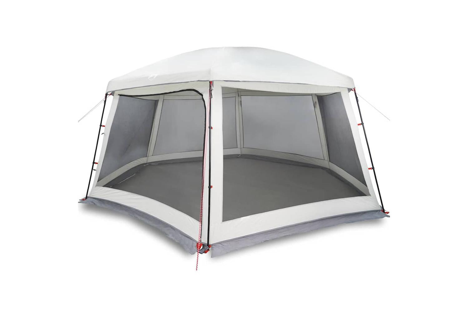 Vidaxl Pool Tent With Removable Fly & Mesh Walls Grey 618x532 Cm-2
