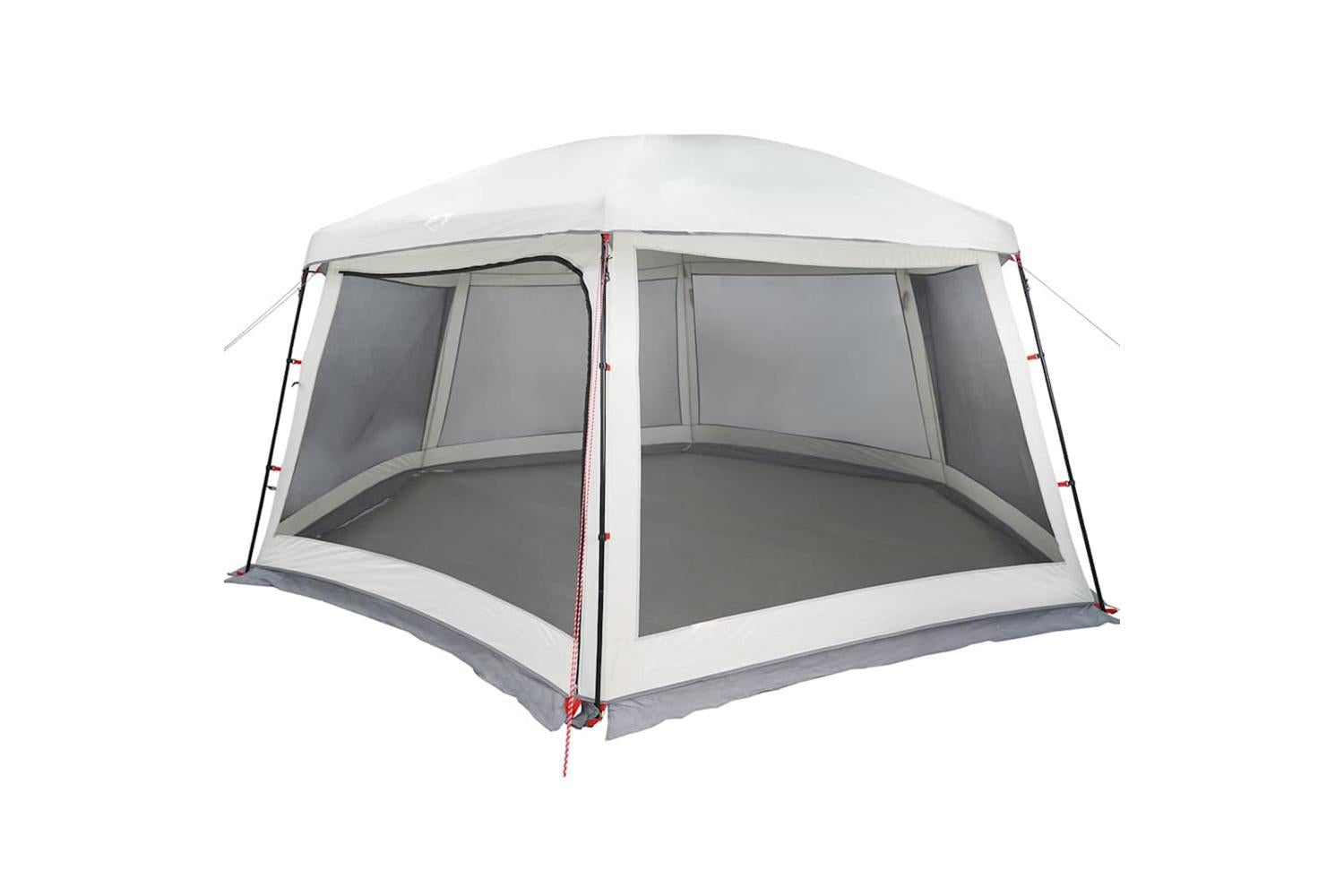 Vidaxl Pool Tent With Removable Fly & Mesh Walls Grey 618x532 Cm-3