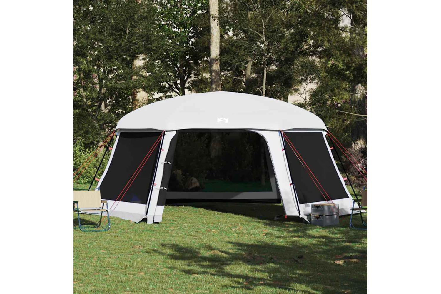 Vidaxl Pool Tent With Removable Fly & Mesh Walls Grey 618x532 Cm-4