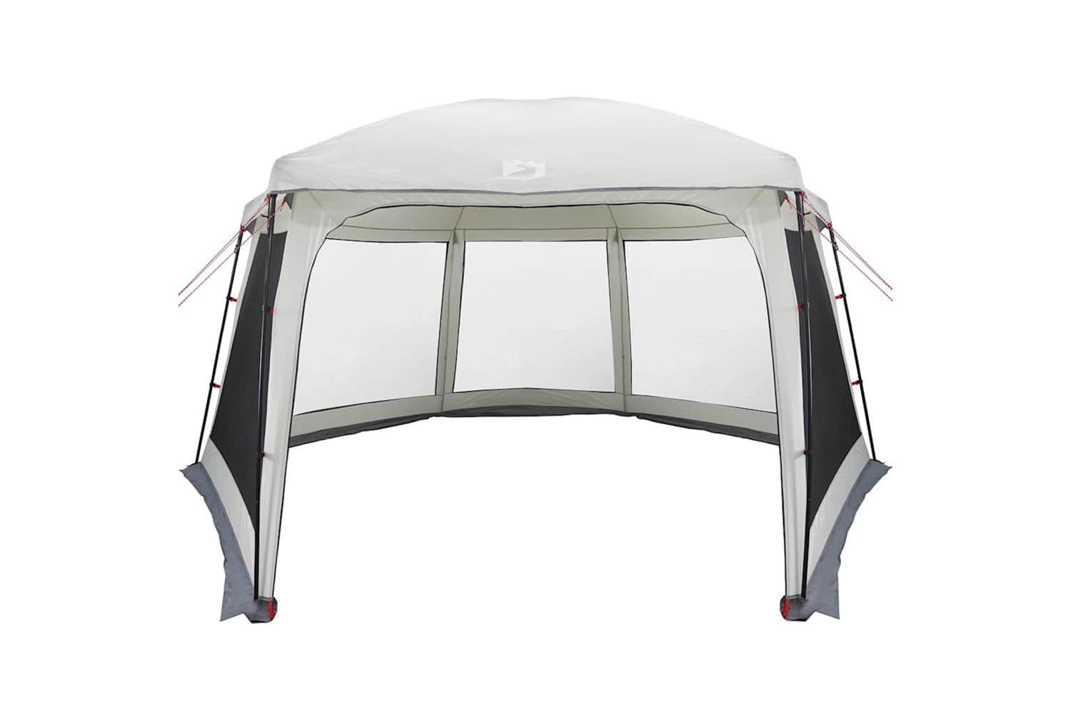 Vidaxl Pool Tent With Removable Fly & Mesh Walls Grey 618x532 Cm-6