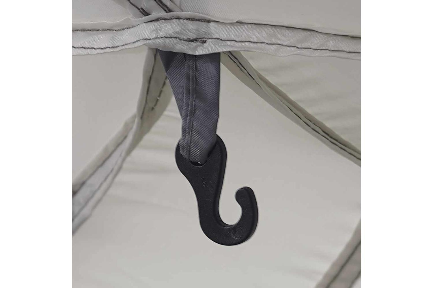 Vidaxl Pool Tent With Removable Fly & Mesh Walls Grey 618x532 Cm-9