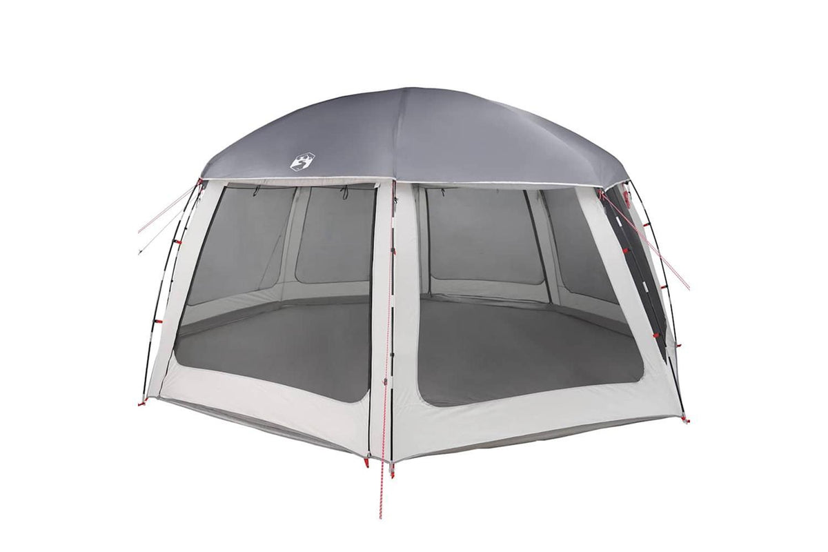 Vidaxl Pool Tent With Removable Fly & Mesh Walls Grey 612x612 Cm-3