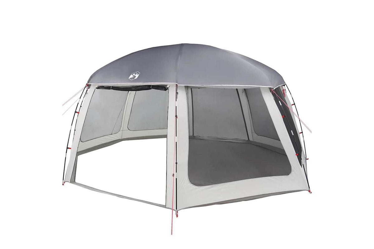 Vidaxl Pool Tent With Removable Fly & Mesh Walls Grey 612x612 Cm-7