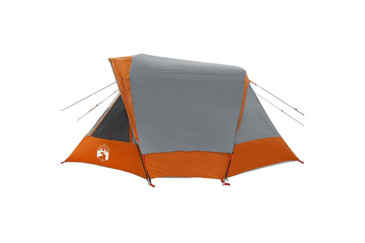 Vidaxl Camping Tent Cabin 4-person Grey And Orange Waterproof-7