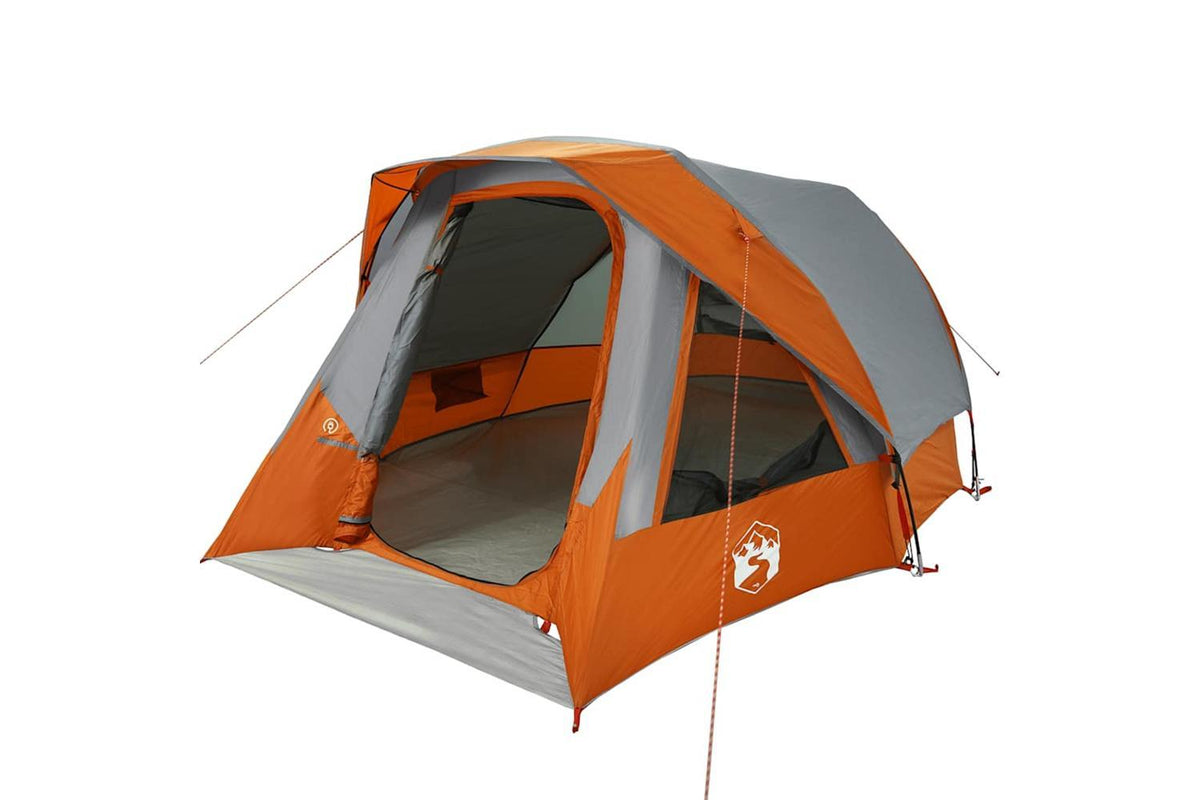 Vidaxl Camping Tent Cabin 4-person Grey And Orange Waterproof-10