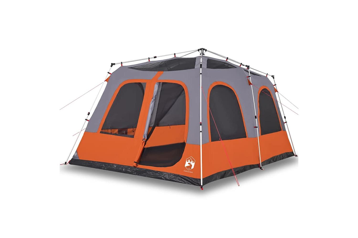 Vidaxl Family Tent Dome 8-person Grey And Orange Quick Release-2
