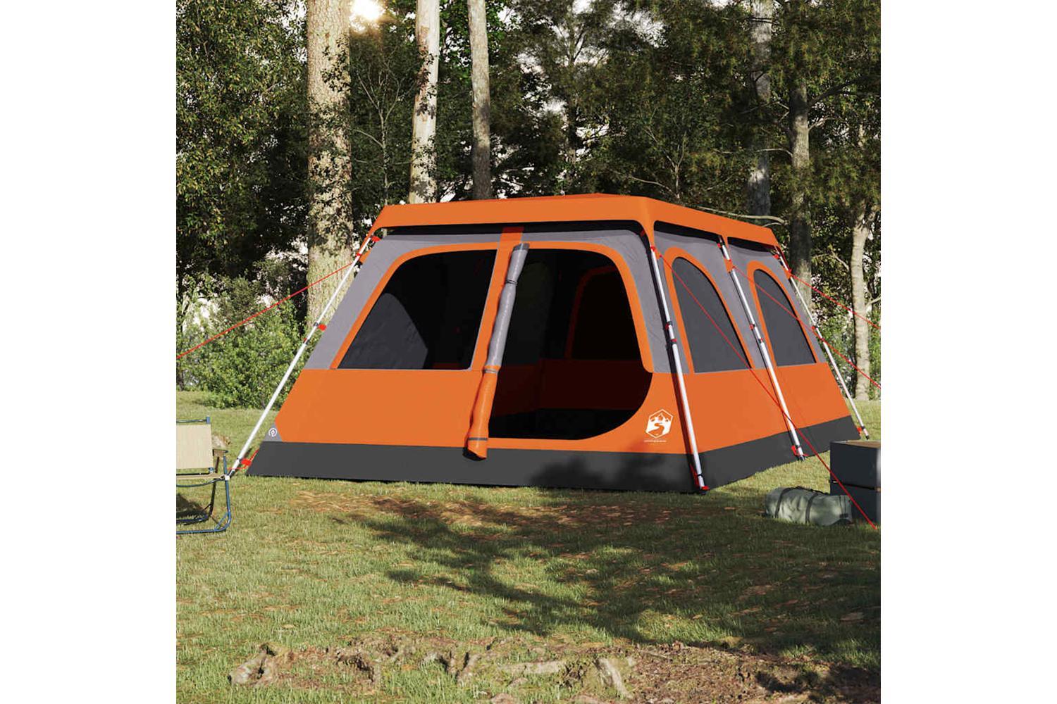 Vidaxl Family Tent Dome 8-person Grey And Orange Quick Release-3