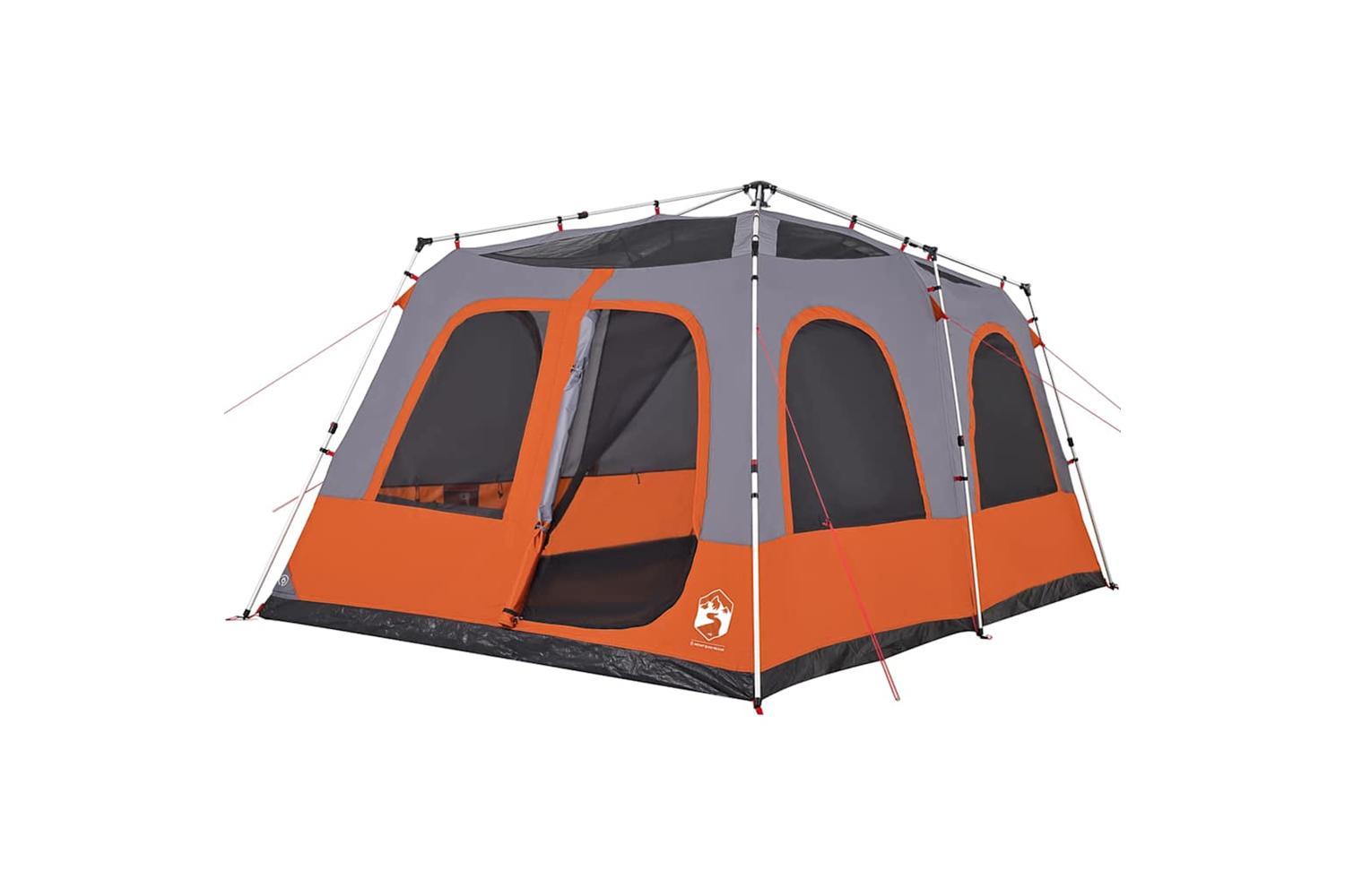 Vidaxl Family Tent Dome 8-person Grey And Orange Quick Release-4
