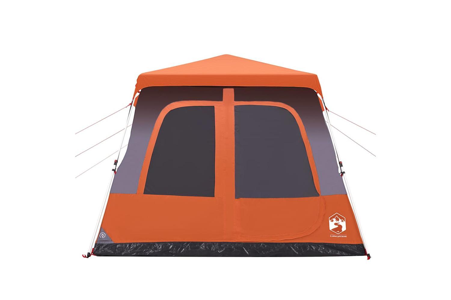 Vidaxl Family Tent Dome 8-person Grey And Orange Quick Release-5