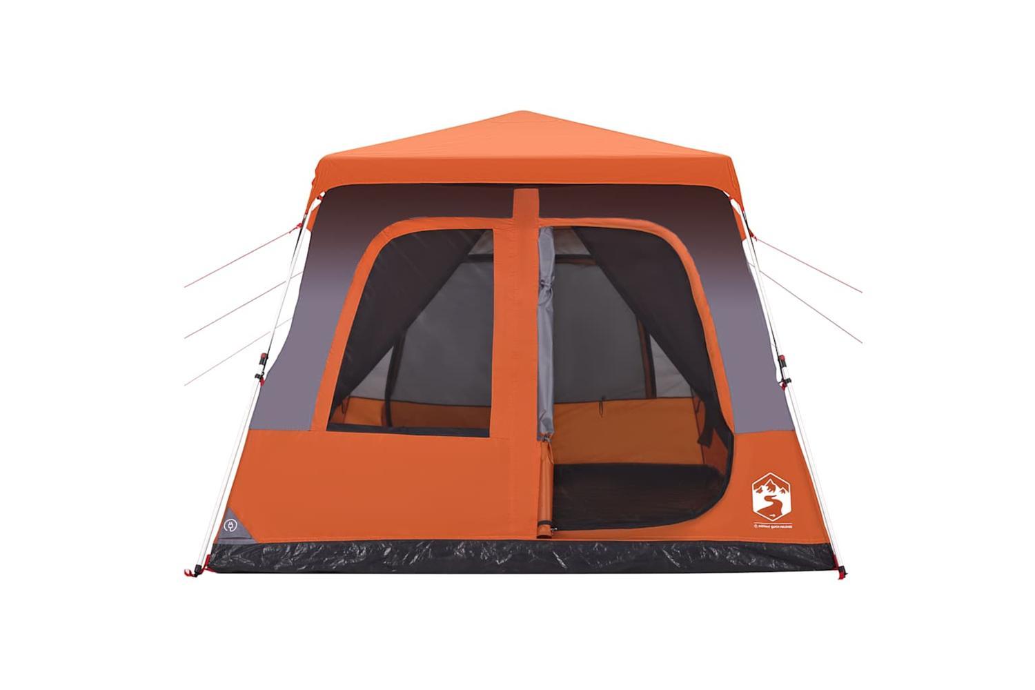Vidaxl Family Tent Dome 8-person Grey And Orange Quick Release-6