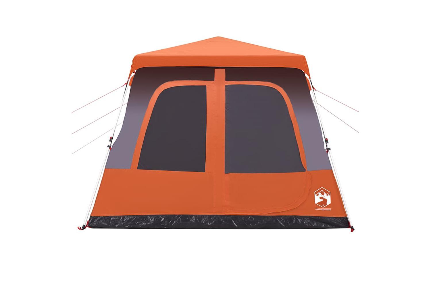 Vidaxl Family Tent Dome 8-person Grey And Orange Quick Release-8