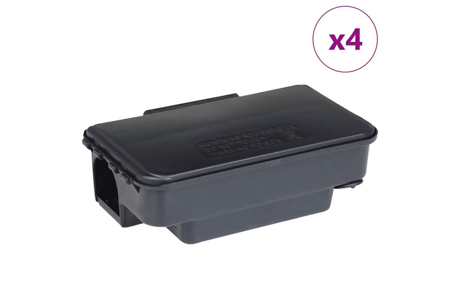 Vidaxl Mouse Traps 4 Pcs Black 22x12.5x7.5 Cm-2