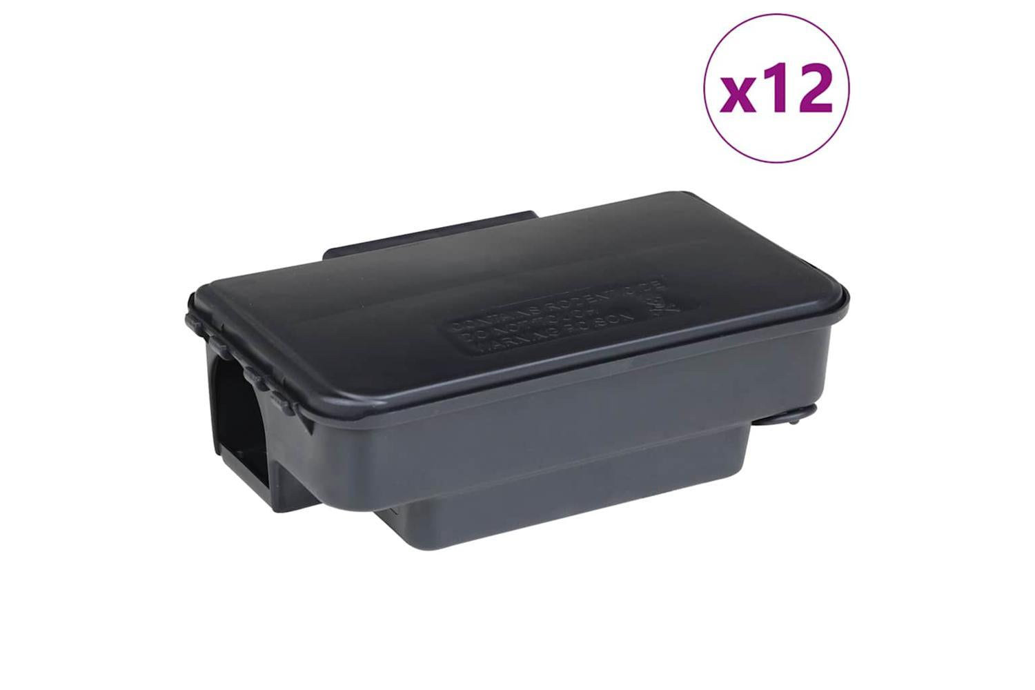 Vidaxl Mouse Traps 12 Pcs Black 22x12.5x7.5 Cm-2