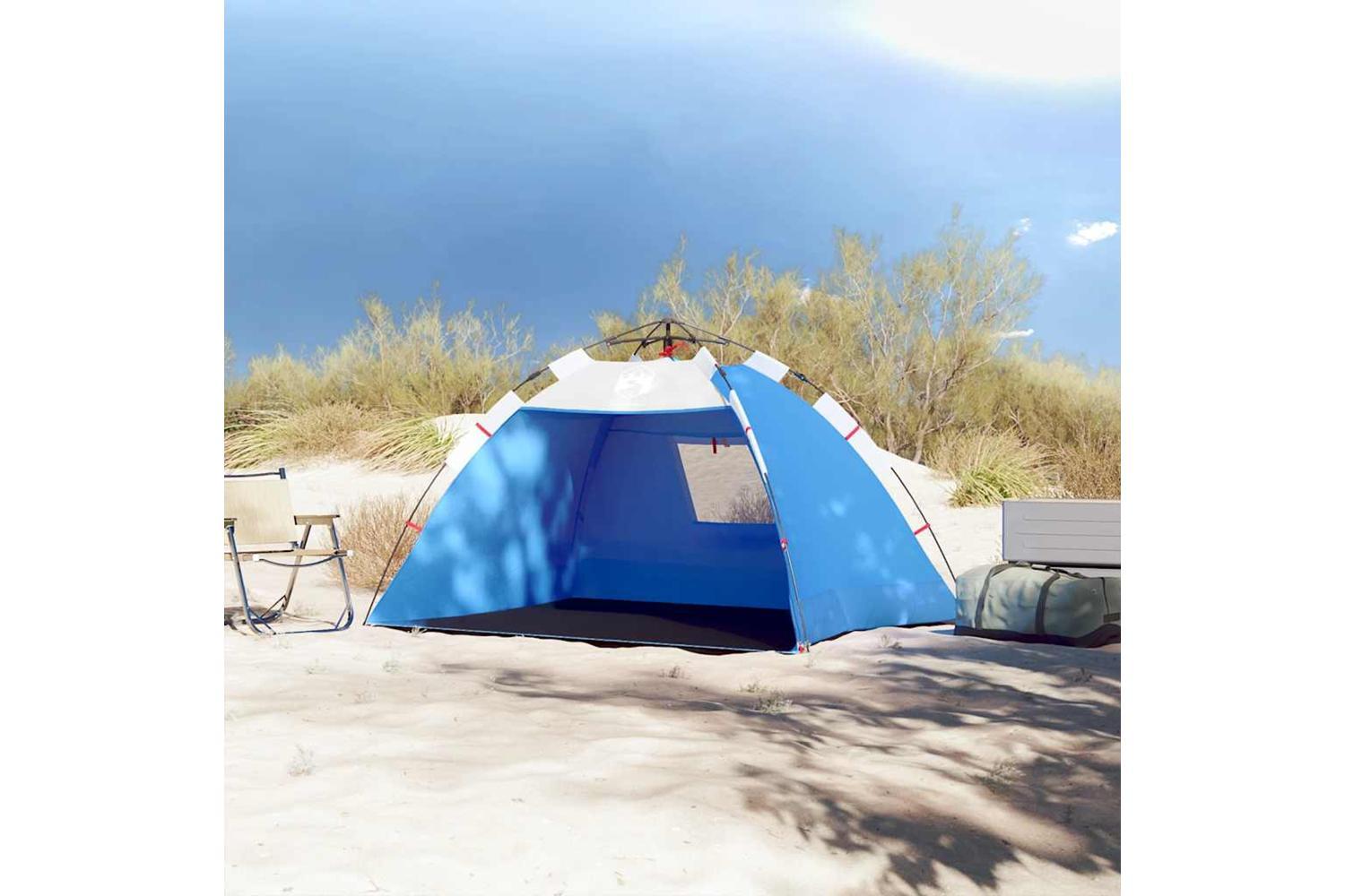 Vidaxl Beach Tent 2-person Azure Blue Quick Release Waterproof-3