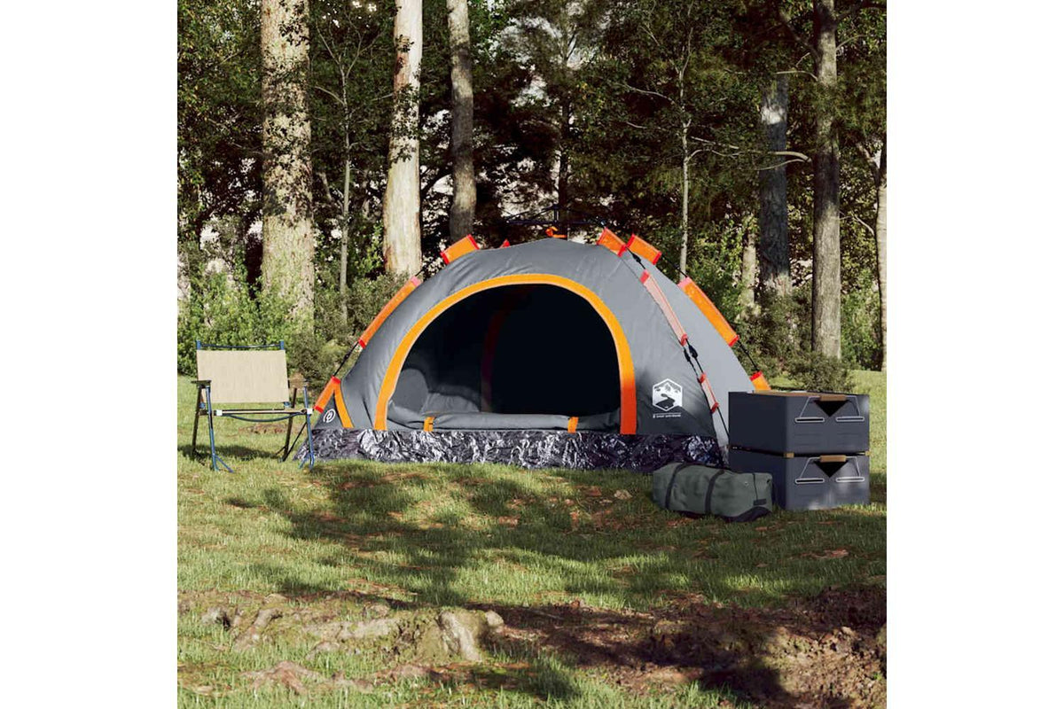 Vidaxl Camping Tent 2-person Grey And Orange Quick Release-3