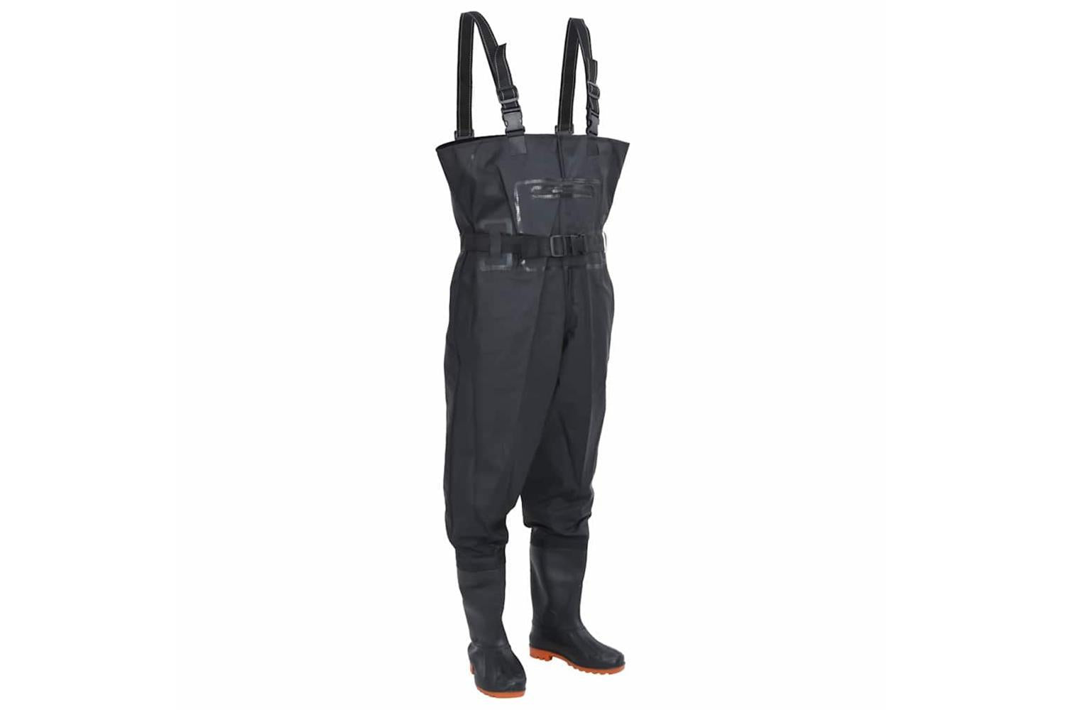 Vidaxl Chest Waders With Boots And Belt Black Size 43