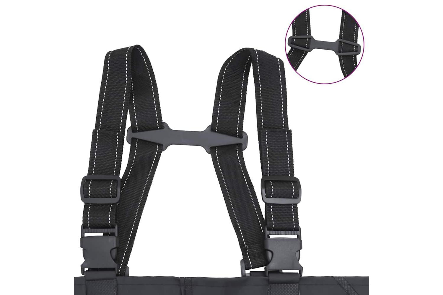Vidaxl Chest Waders With Boots And Belt Black Size 43-5