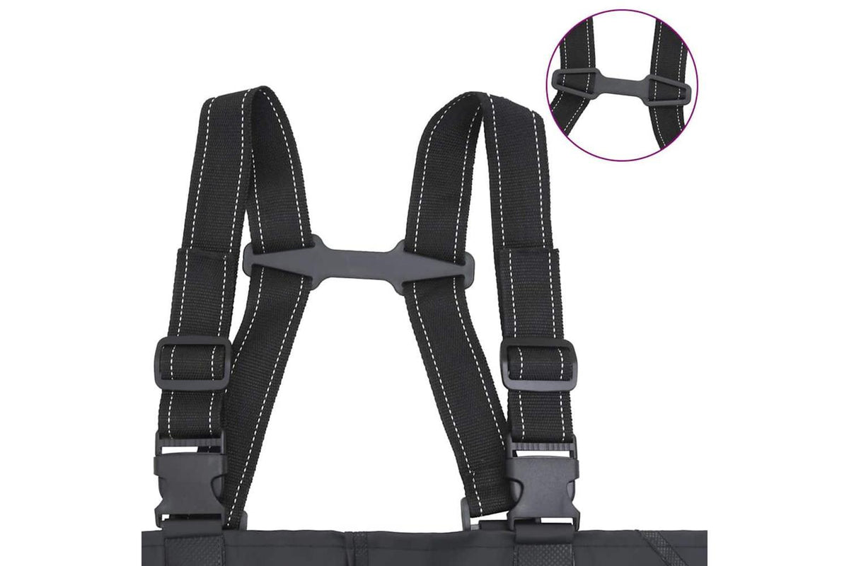 Vidaxl Chest Waders With Boots And Belt Black Size 45-5